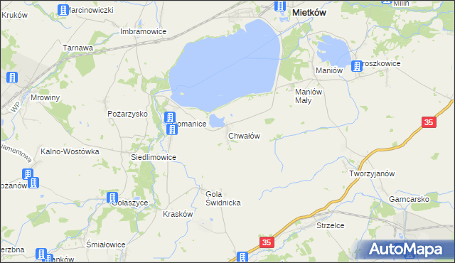 mapa Chwałów, Chwałów na mapie Targeo