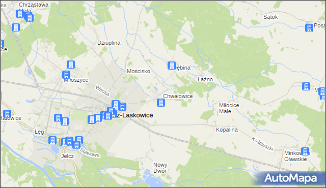 mapa Chwałowice gmina Jelcz-Laskowice, Chwałowice gmina Jelcz-Laskowice na mapie Targeo