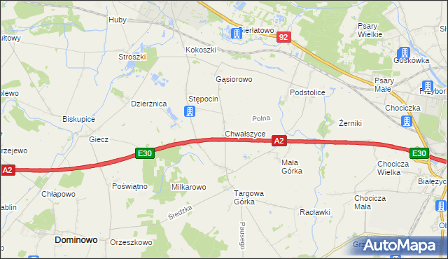 mapa Chwałszyce, Chwałszyce na mapie Targeo