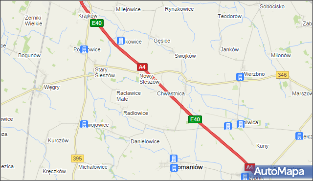 mapa Chwastnica, Chwastnica na mapie Targeo