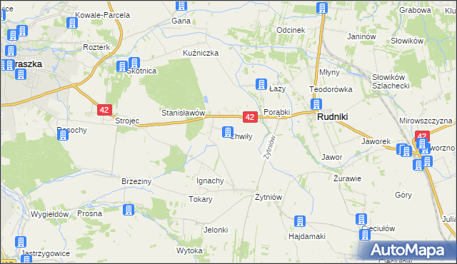 mapa Chwiły, Chwiły na mapie Targeo