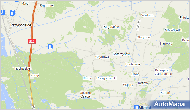 mapa Chynowa, Chynowa na mapie Targeo