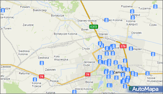 mapa Chyża, Chyża na mapie Targeo