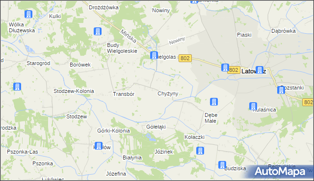 mapa Chyżyny, Chyżyny na mapie Targeo