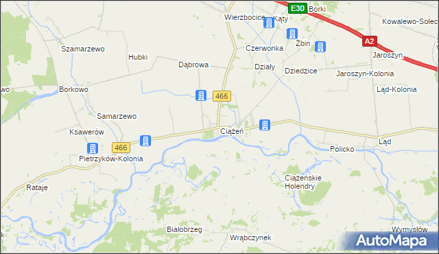 mapa Ciążeń, Ciążeń na mapie Targeo