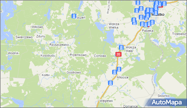 mapa Cicholas, Cicholas na mapie Targeo