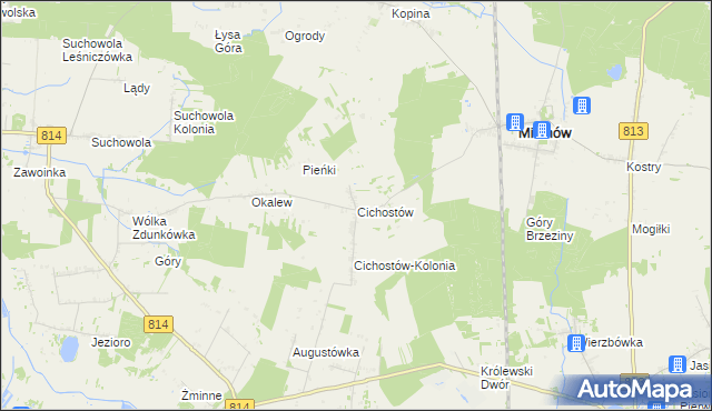 mapa Cichostów, Cichostów na mapie Targeo