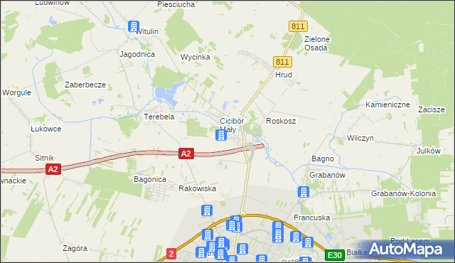 mapa Cicibór Duży, Cicibór Duży na mapie Targeo