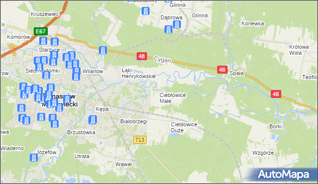 mapa Ciebłowice Małe, Ciebłowice Małe na mapie Targeo