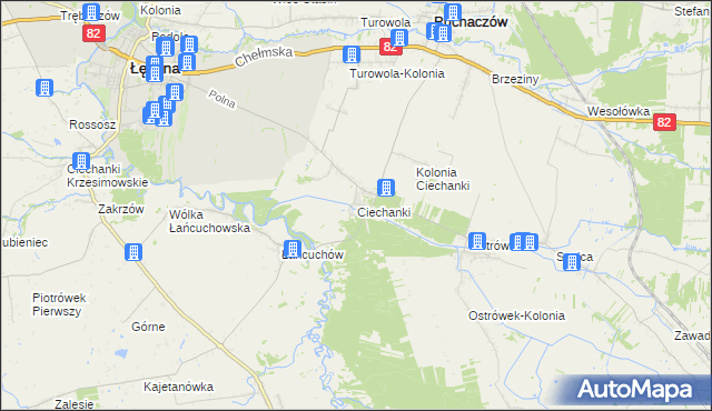 mapa Ciechanki, Ciechanki na mapie Targeo