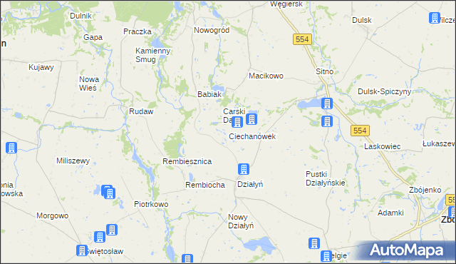 mapa Ciechanówek, Ciechanówek na mapie Targeo