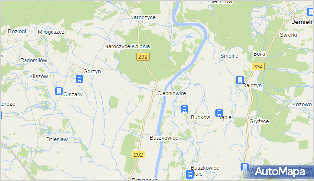 mapa Ciechłowice, Ciechłowice na mapie Targeo