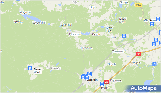 mapa Cieciorka, Cieciorka na mapie Targeo