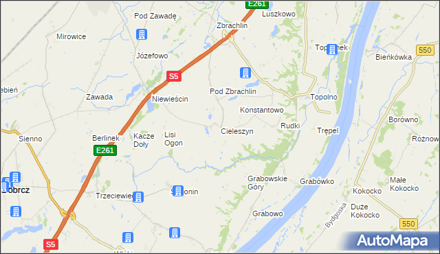 mapa Cieleszyn, Cieleszyn na mapie Targeo