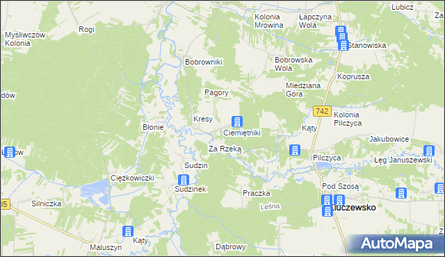 mapa Ciemiętniki, Ciemiętniki na mapie Targeo