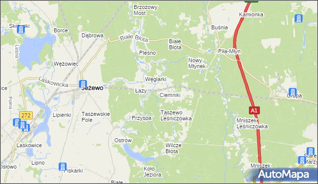 mapa Ciemniki, Ciemniki na mapie Targeo