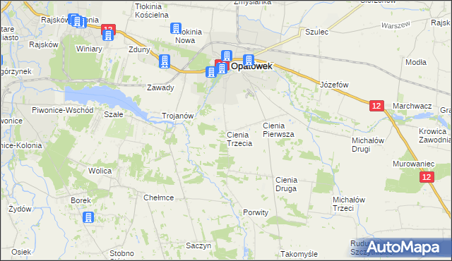 mapa Cienia Trzecia, Cienia Trzecia na mapie Targeo