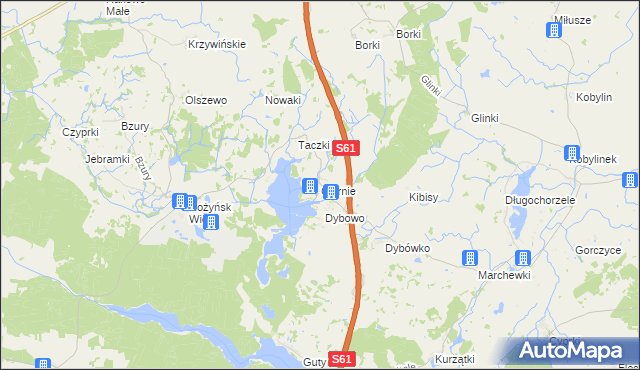 mapa Ciernie gmina Prostki, Ciernie gmina Prostki na mapie Targeo