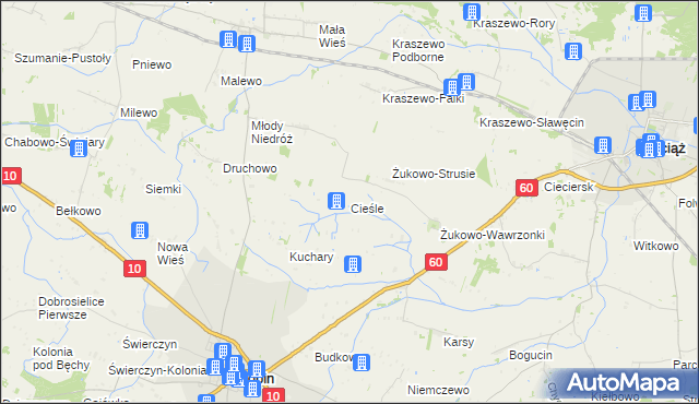 mapa Cieśle gmina Drobin, Cieśle gmina Drobin na mapie Targeo