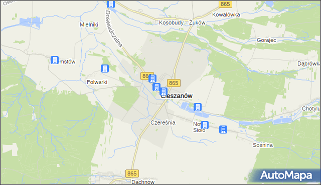 mapa Cieszanów, Cieszanów na mapie Targeo