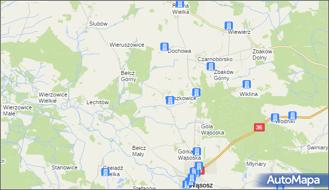 mapa Cieszkowice, Cieszkowice na mapie Targeo