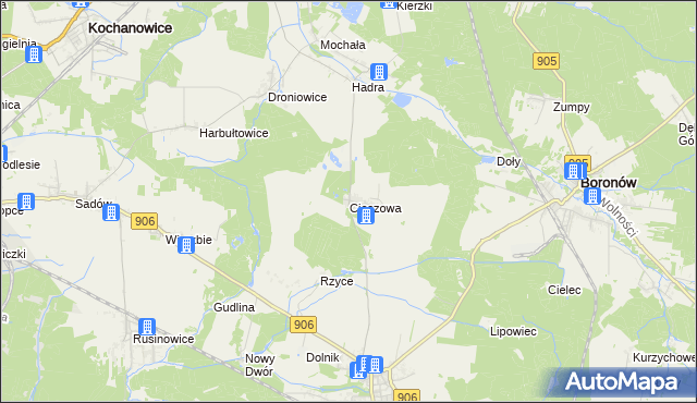 mapa Cieszowa, Cieszowa na mapie Targeo