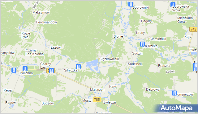 mapa Ciężkowiczki, Ciężkowiczki na mapie Targeo