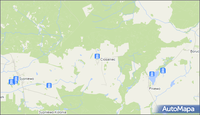 mapa Ciosaniec gmina Okonek, Ciosaniec gmina Okonek na mapie Targeo