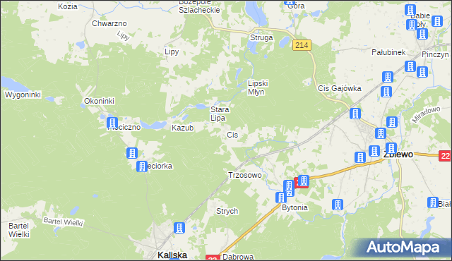 mapa Cis gmina Zblewo, Cis gmina Zblewo na mapie Targeo