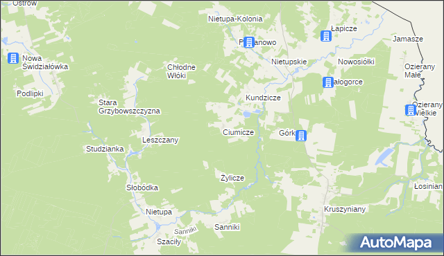 mapa Ciumicze, Ciumicze na mapie Targeo