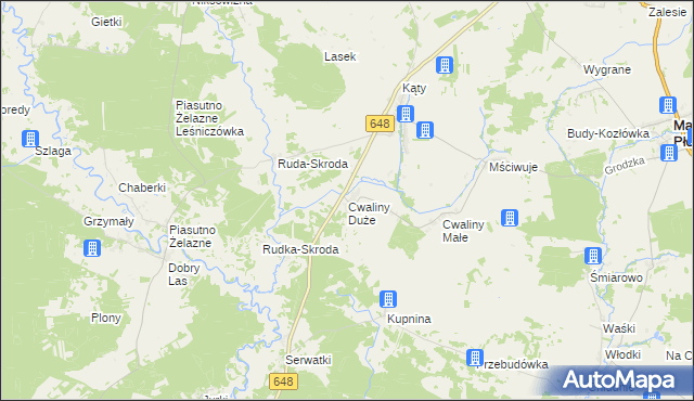 mapa Cwaliny Duże, Cwaliny Duże na mapie Targeo