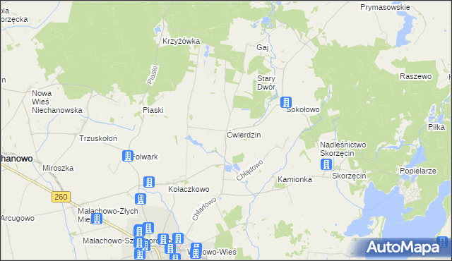 mapa Ćwierdzin, Ćwierdzin na mapie Targeo