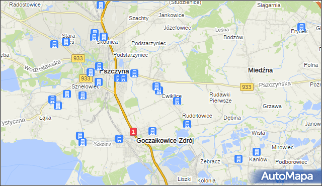 mapa Ćwiklice, Ćwiklice na mapie Targeo