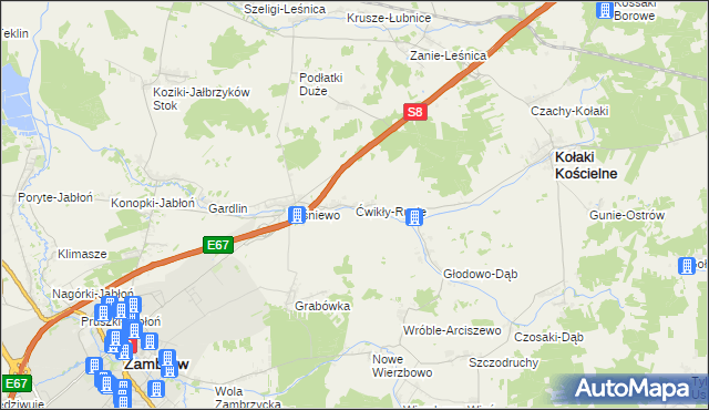 mapa Ćwikły-Rupie, Ćwikły-Rupie na mapie Targeo