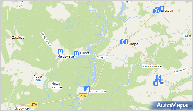 mapa Cząbry, Cząbry na mapie Targeo