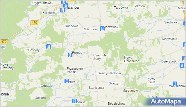 mapa Czachulec Stary, Czachulec Stary na mapie Targeo