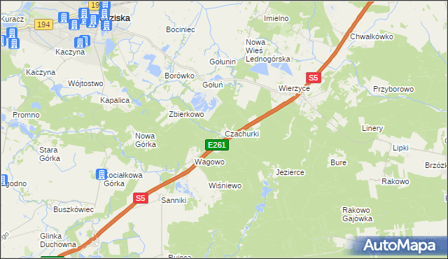 mapa Czachurki, Czachurki na mapie Targeo