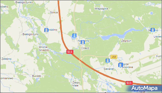 mapa Czacz gmina Świeszyno, Czacz gmina Świeszyno na mapie Targeo