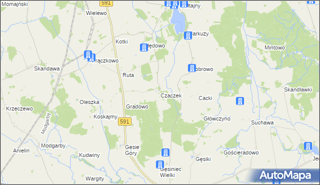 mapa Czaczek, Czaczek na mapie Targeo