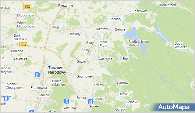 mapa Czajkowa, Czajkowa na mapie Targeo