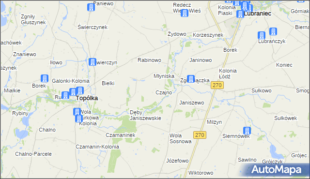 mapa Czajno, Czajno na mapie Targeo