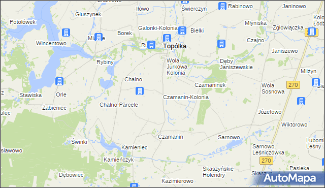 mapa Czamanin-Kolonia, Czamanin-Kolonia na mapie Targeo