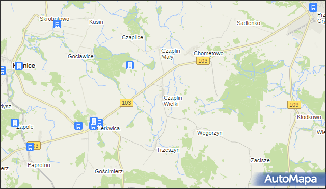 mapa Czaplin Wielki, Czaplin Wielki na mapie Targeo