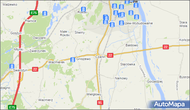 mapa Czarlin, Czarlin na mapie Targeo