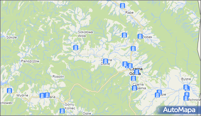 mapa Czarna Dolna, Czarna Dolna na mapie Targeo