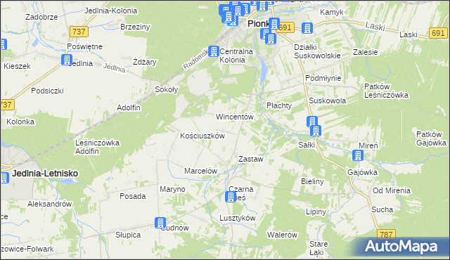 mapa Czarna Kolonia, Czarna Kolonia na mapie Targeo