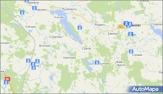 mapa Czarne gmina Dubeninki, Czarne gmina Dubeninki na mapie Targeo