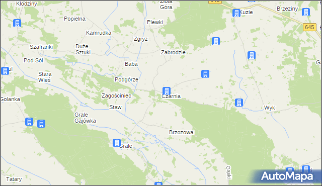 mapa Czarnia gmina Kadzidło, Czarnia gmina Kadzidło na mapie Targeo