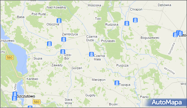 mapa Czarnia Mała, Czarnia Mała na mapie Targeo