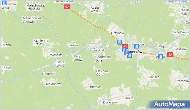 mapa Czarniecka Góra, Czarniecka Góra na mapie Targeo